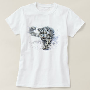 Waterverf Snow Leopard T-shirt