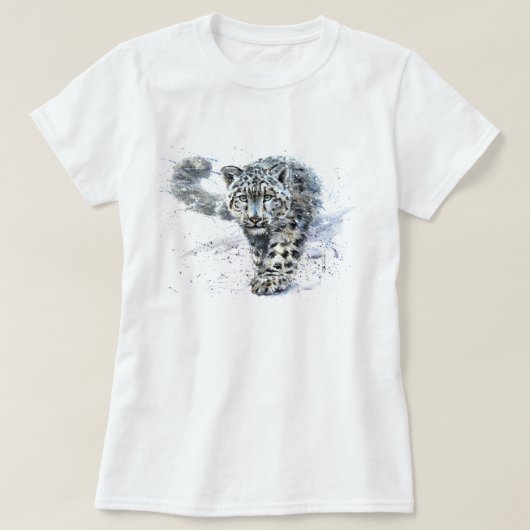 Waterverf Snow Leopard T-shirt (Design voorkant)