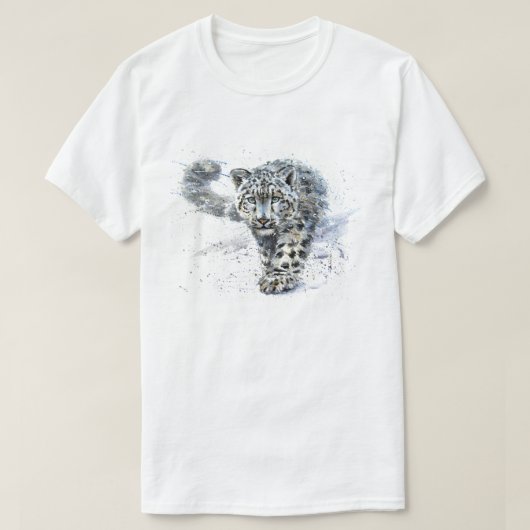Waterverf Snow Leopard T-shirt (Design voorkant)