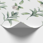 Waterverf Snowberries en Wintergroen Cadeaupapier (Hoek)