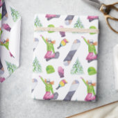 Waterverf snowboarden cadeaupapier