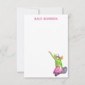 Waterverf snowboarden gepersonaliseerd bedankkaart (Voorkant)