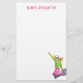 Waterverf snowboarden gepersonaliseerd briefpapier (Voorkant)