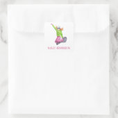 Waterverf snowboarden gepersonaliseerd vierkante sticker (Tas)
