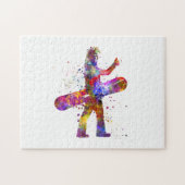 Waterverf-snowboardwedstrijd Legpuzzel (Horizontaal)