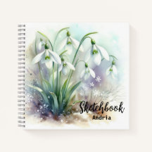 Waterverf Snowdrop Flowers Sketchbook