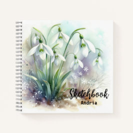 Waterverf Snowdrop Flowers Sketchbook Notitieboek