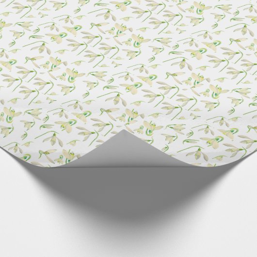 Waterverf Snowdrops Patroon Cadeaupapier (Hoek)