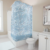 Waterverf Snowdrops Pattern Dusty Blue ID726 Douchegordijn (In situ)