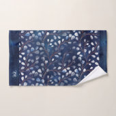 Waterverf Snowdrops Pattern Navy/Copper ID726 Bad Handdoek (Handdoek)