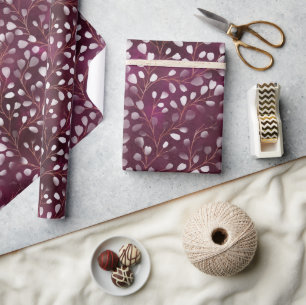 Waterverf Snowdrops Plum/Copper ID726 Cadeaupapier