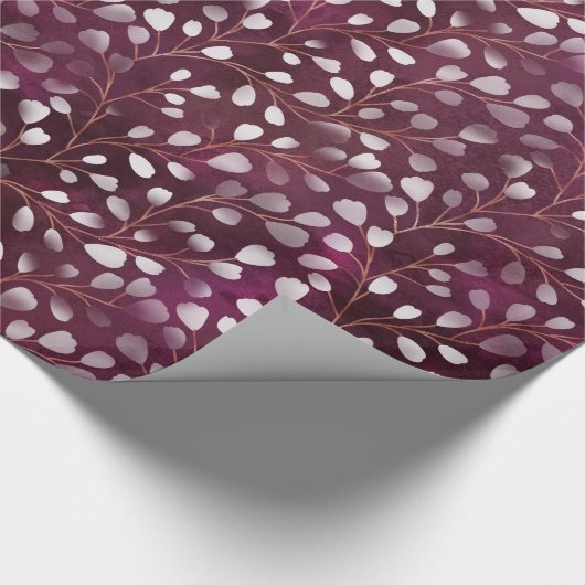 Waterverf Snowdrops Plum/Copper ID726 Cadeaupapier (Hoek)