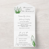 Waterverf Snowdrups White Floral Wedding All In One Uitnodiging (Binnen)