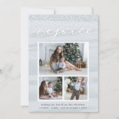 Waterverf Snowfall | Holiday Photo Collage Card Feestdagenkaart (Voorkant)