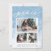 Waterverf Snowfall | Holiday Photo Collage Card Feestdagenkaart (Voorkant)