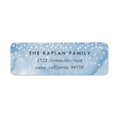 Waterverf Snowfall Holiday Return Address Labels (Voorkant)