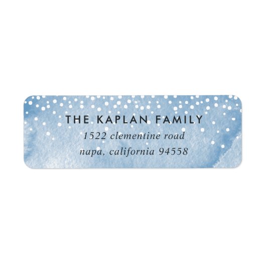 Waterverf Snowfall Holiday Return Address Labels (Voorkant)