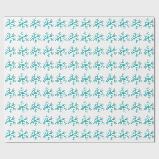 Waterverf Snowflake Blue Winter Cadeaupapier (Vlak)