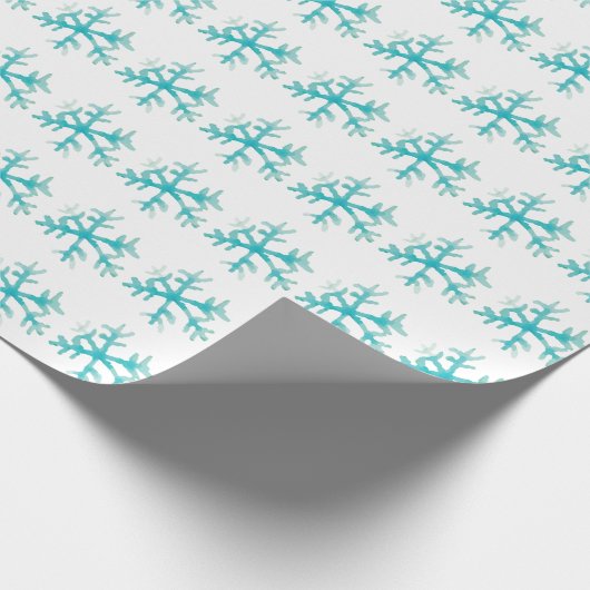 Waterverf Snowflake Blue Winter Cadeaupapier (Hoek)