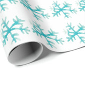 Waterverf Snowflake Blue Winter Cadeaupapier (Rol Hoek)