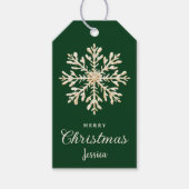 Waterverf Snowflake Green Custom Christmas Cadeaulabel (Voorkant)