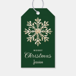 Waterverf Snowflake Green Custom Christmas Cadeaulabel