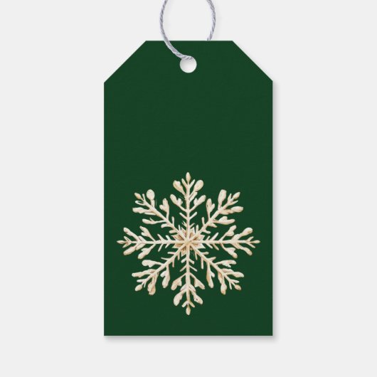 Waterverf Snowflake Green Custom Christmas Cadeaulabel (Achterkant)