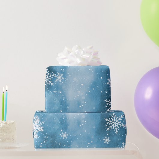 Waterverf Snowflake Sneeuwwinter Kerstnacht Cadeaupapier (Feestgeschenken)