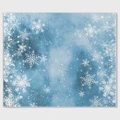 Waterverf Snowflake Sneeuwwinter Kerstnacht Cadeaupapier (Vlak)