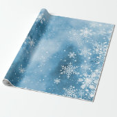 Waterverf Snowflake Sneeuwwinter Kerstnacht Cadeaupapier (Uitgerold)