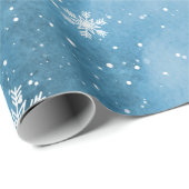 Waterverf Snowflake Sneeuwwinter Kerstnacht Cadeaupapier (Rol Hoek)