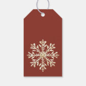 Waterverf Snowflake Terracotta Custom Christmas Cadeaulabel (Achterkant)