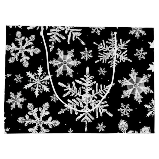 Waterverf Snowflake Wrapping Groot Cadeauzakje (Achterkant)