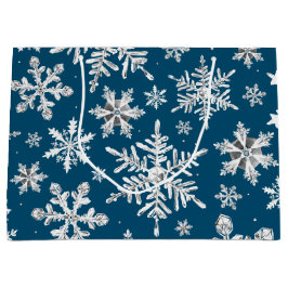 Waterverf Snowflake Wrapping Large Gift Bag Groot Cadeauzakje