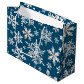 Waterverf Snowflake Wrapping Large Gift Bag Groot Cadeauzakje (Voorkant Gekanteld)