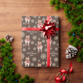 Waterverf Snowflakes Brown Yorkie Dog Christmas Cadeaupapier