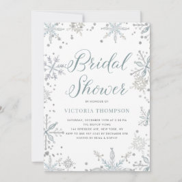 Waterverf Snowflakes Glitter Winter Vrijgezellenfe Kaart