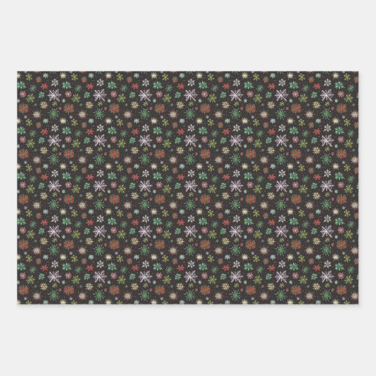 Waterverf Snowflakes kerst Inpakpapier Vel (Voorkant 3)