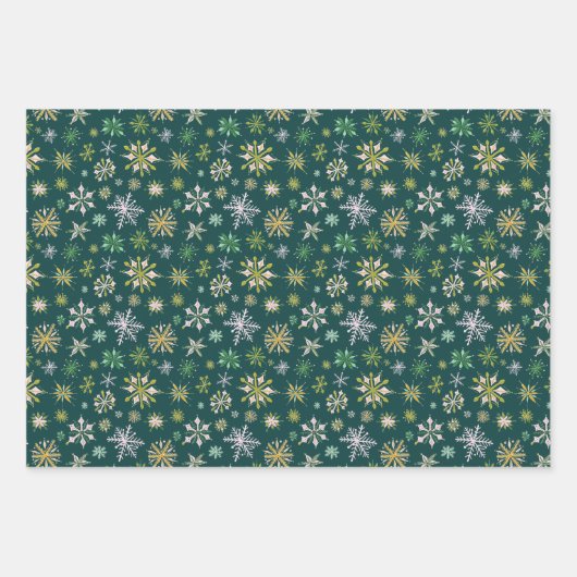 Waterverf Snowflakes kerst Inpakpapier Vel (Voorkant 2)