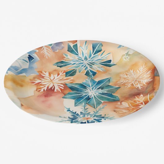Waterverf Snowflakes Kerst Papier Bord (Gekanteld)