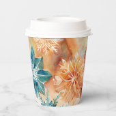 Waterverf Snowflakes Kerst Papier Cup Papieren Bekers (Achterkant)