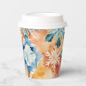 Waterverf Snowflakes Kerst Papier Cup Papieren Bekers (Voorkant)