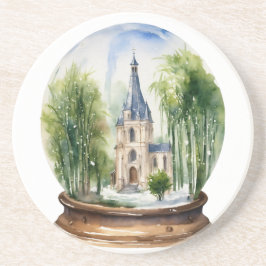 Waterverf Snowglobe Cathedral Zandsteen Onderzetter