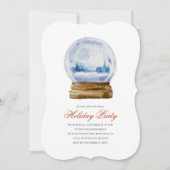 Waterverf Snowglobe Vakantie Party Uitnodiging (Voorkant)