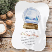 Waterverf Snowglobe Vakantie Party Uitnodiging