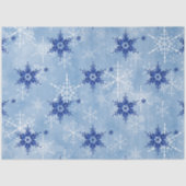 Waterverf Snowing Snowflakes Navy Blue en White Tissuepapier (Voorkant)