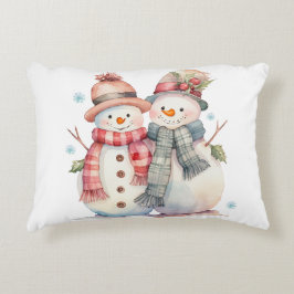 Waterverf Snowman Accent Kussen