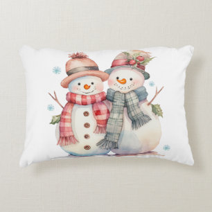Waterverf Snowman Accent Kussen