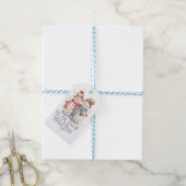 Waterverf Snowman Cadeaulabel (Met Touw)