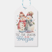 Waterverf Snowman Cadeaulabel (Voorkant)